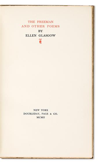 Glasgow, Ellen (1873-1945) Small Archive including Signed Books.